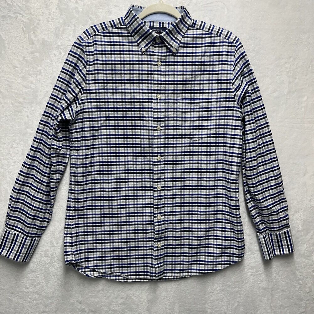 Charles Tyrwhitt Long Sleeve Weekend Flannel Shirt Mens Medium Slim Fit‎ Plaid